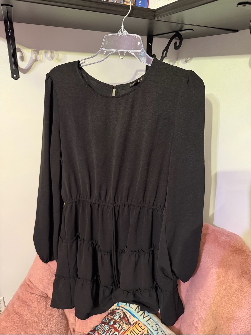 Long Sleeve Tiered Mini Dresses